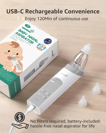 Hospital-Grade Electric Nasal Aspirator with Soft Tips