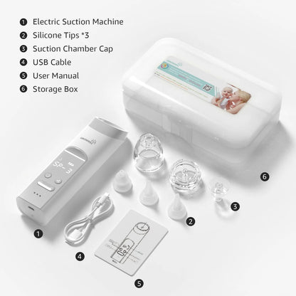Hospital-Grade Electric Nasal Aspirator with Soft Tips