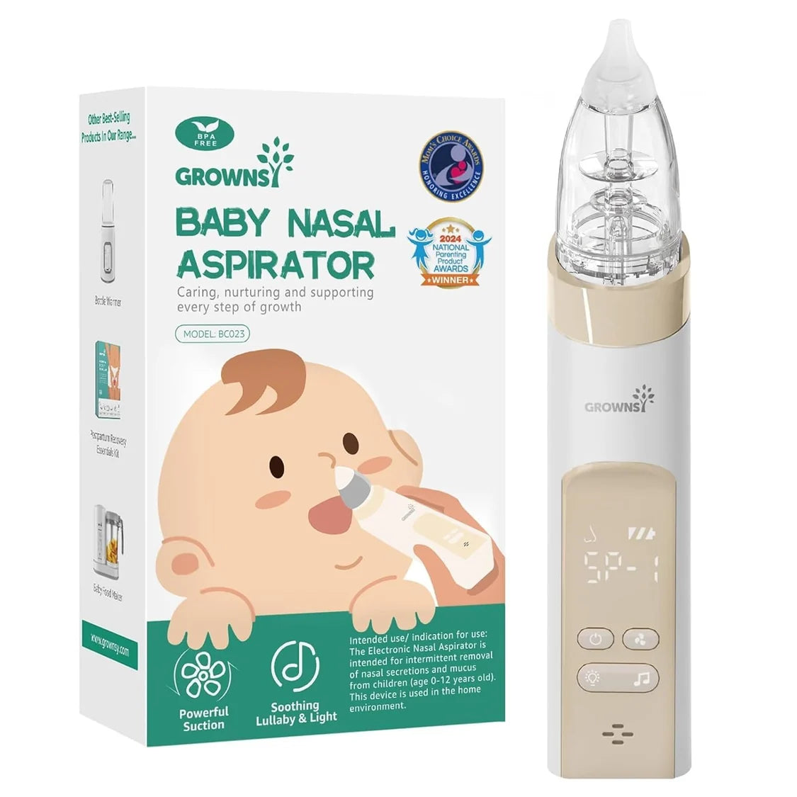 Hospital-Grade Electric Nasal Aspirator with Soft Tips