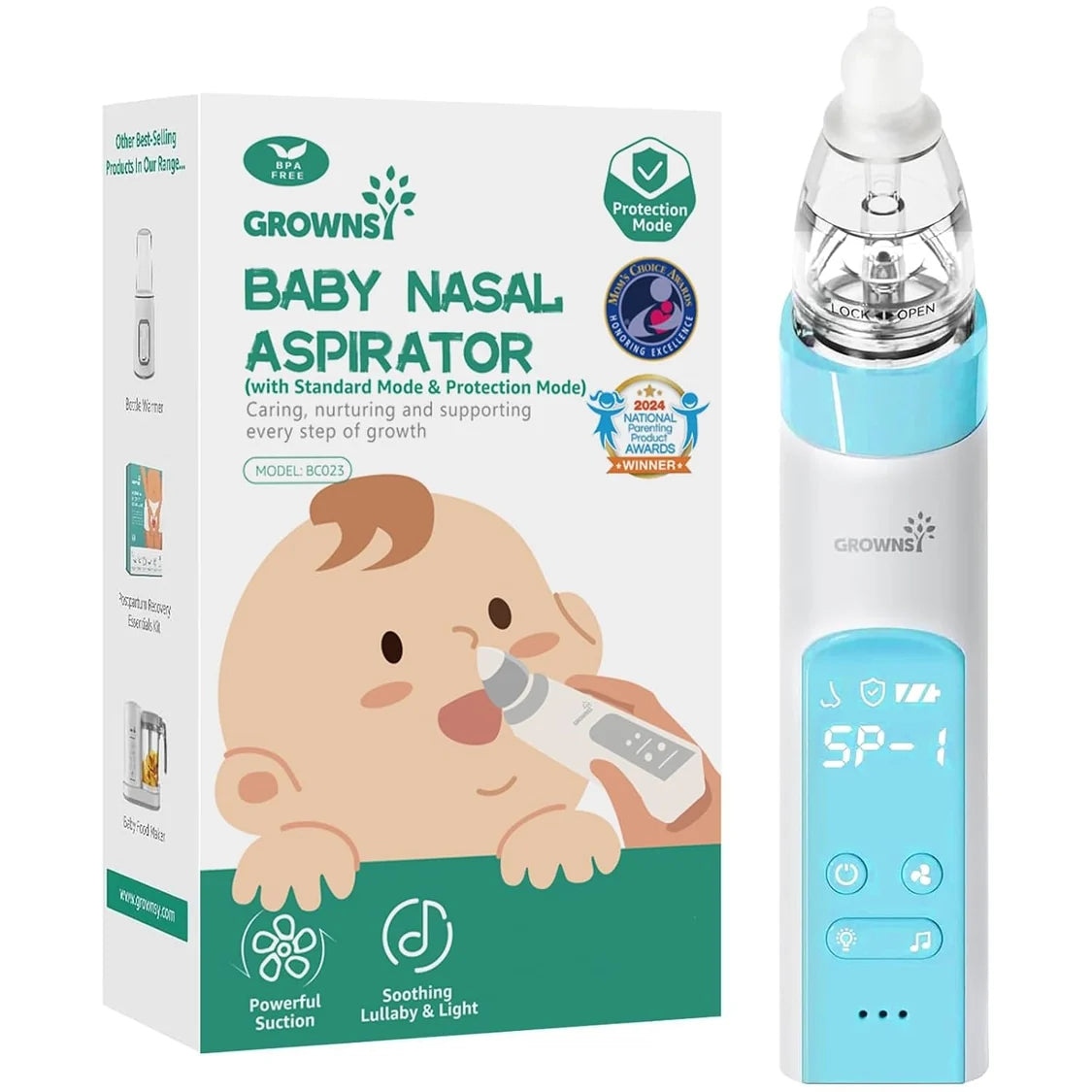 Hospital-Grade Electric Nasal Aspirator with Soft Tips