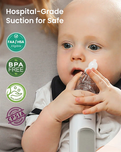 Hospital-Grade Electric Nasal Aspirator with Soft Tips