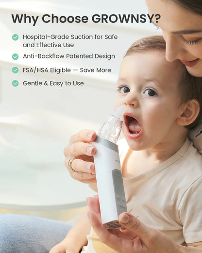 Hospital-Grade Electric Nasal Aspirator with Soft Tips